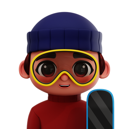 Jugador de snowboard  3D Icon