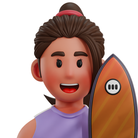 Jugador de surf  3D Icon