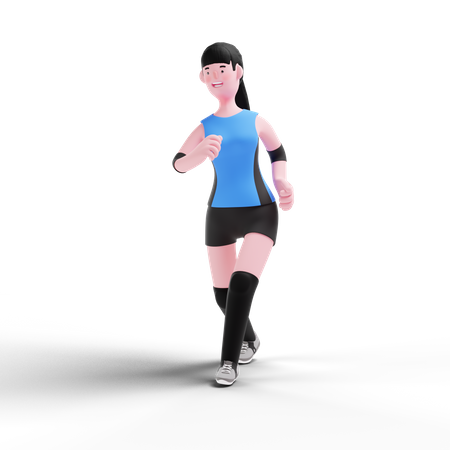 Jugador de voleibol corriendo  3D Illustration