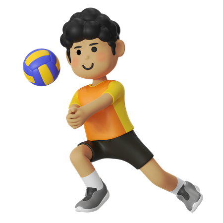 Jugador de voleibol masculino jugando voleibol  3D Icon