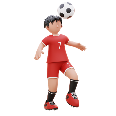 El jugador está jugando con la pelota.  3D Illustration