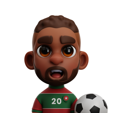 JUGADOR MARRUECOS CON BALÓN  3D Icon