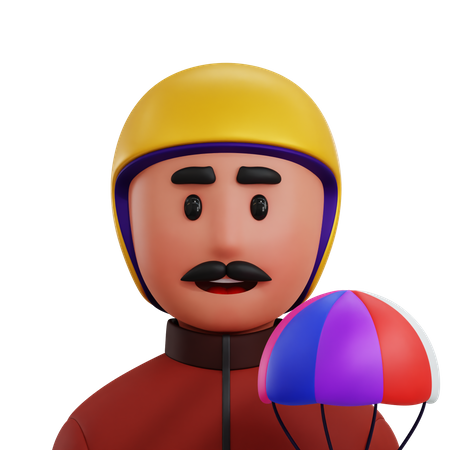 Jugador paracaidista  3D Icon