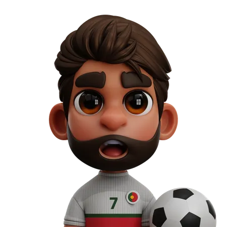 Jugador de Portugal  3D Icon