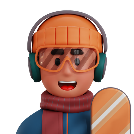 Jugador de snowboard  3D Icon