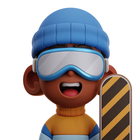 Jugador de snowboard  3D Icon