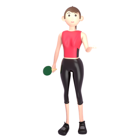 Jugadora de tenis de mesa  3D Illustration