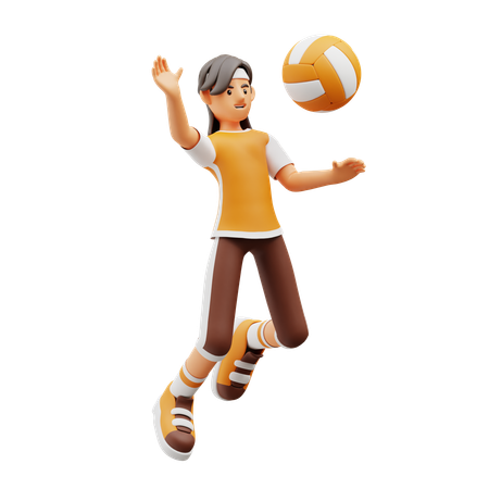 Jugadora de voleibol jugando  3D Icon