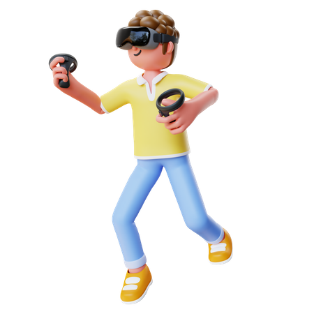 Jugando al juego de realidad virtual  3D Icon