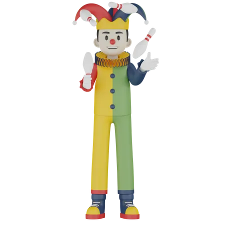 Juggle Show  3D Illustration