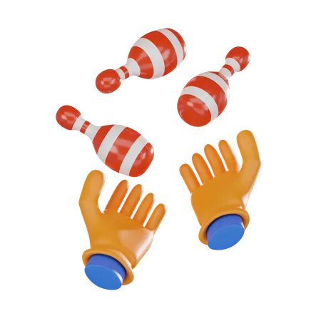 Juggling Pins  3D Icon