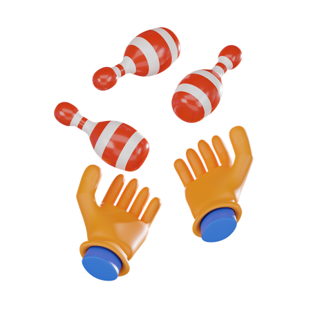 Juggling Pins  3D Icon