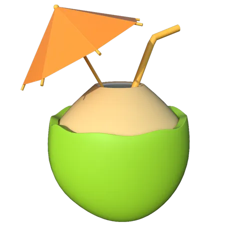 Jugo de coco  3D Illustration