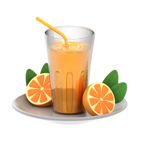 Zumo de naranja  3D Icon