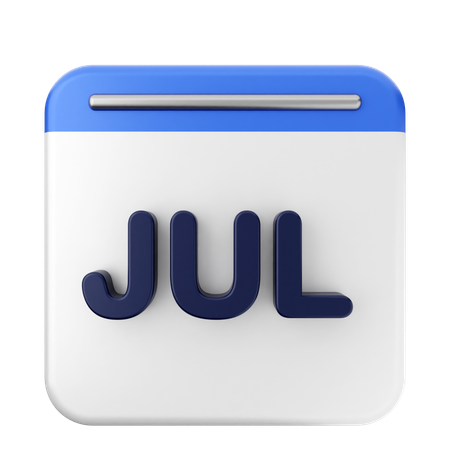 Calendrier de juillet  3D Icon