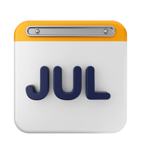 Calendrier de juillet  3D Icon