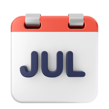 Calendrier de juillet  3D Icon