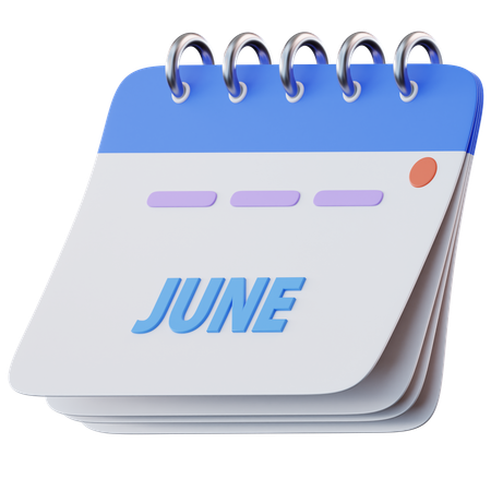 Calendrier de juin  3D Icon