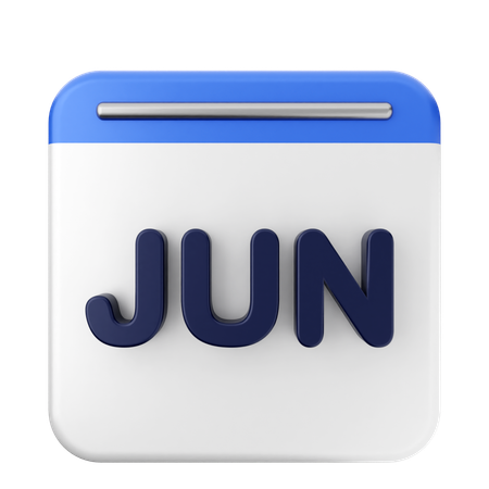 Calendrier de juin  3D Icon