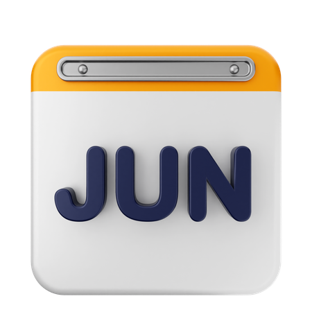 Calendrier de juin  3D Icon