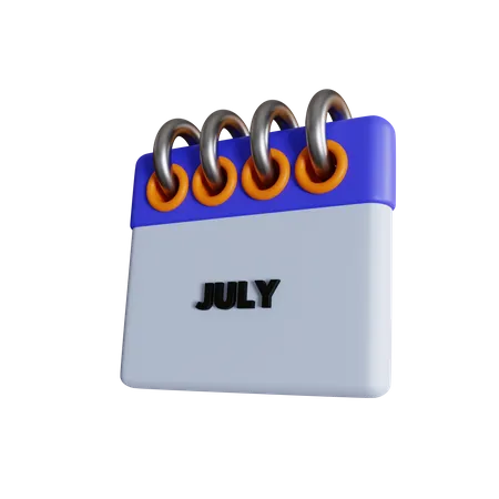 Julho  3D Icon