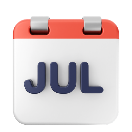 Calendário de julho  3D Icon