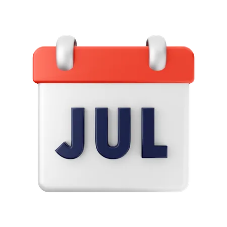 Juli-Kalender  3D Illustration