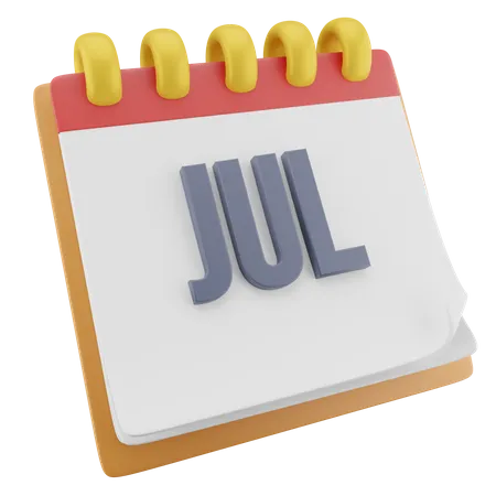 Mes de julio  3D Icon