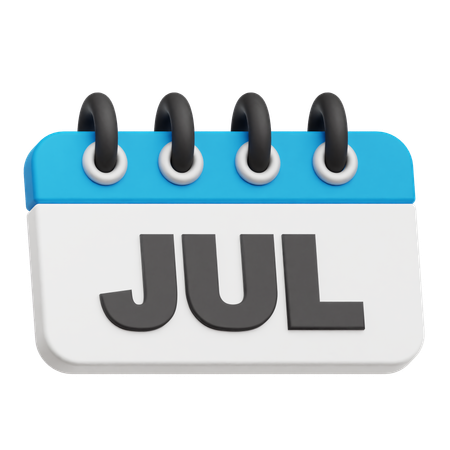 July Calendar  3D Icon