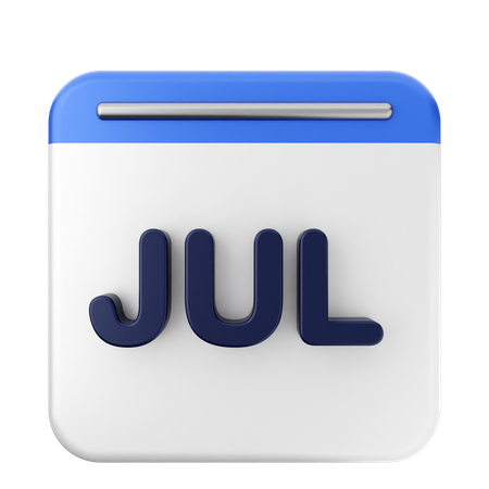 July Calendar  3D Icon