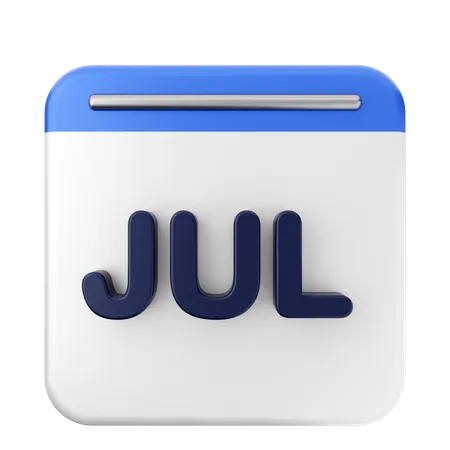 July Calendar  3D Icon