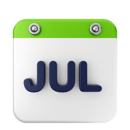 July Calendar  3D Icon