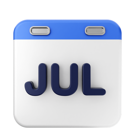 July Calendar  3D Icon