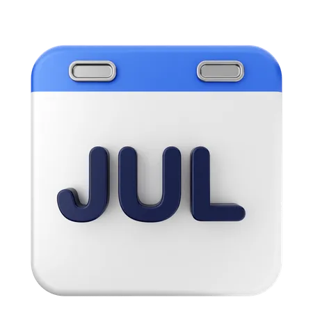 July Calendar  3D Icon