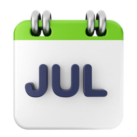 July Calendar  3D Icon