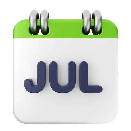 July Calendar  3D Icon