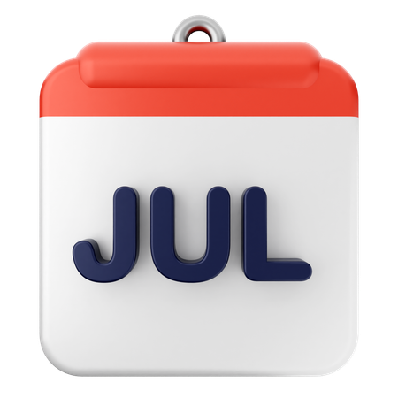 July Calendar  3D Icon