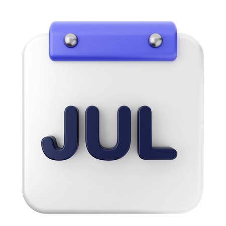 July Calendar  3D Icon