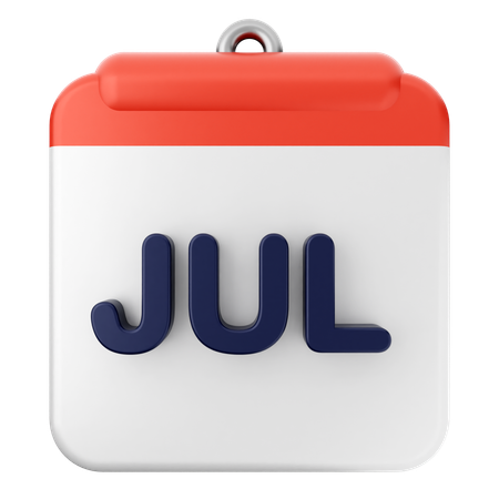 July Calendar  3D Icon