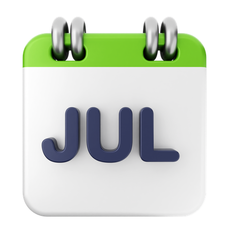 July Calendar  3D Icon
