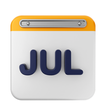 July Calendar  3D Icon
