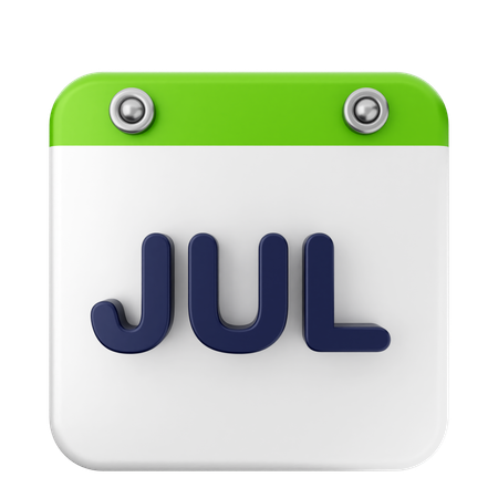 July Calendar  3D Icon