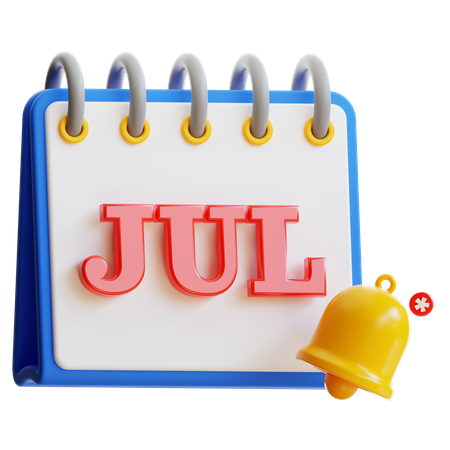 July Calendar  3D Icon