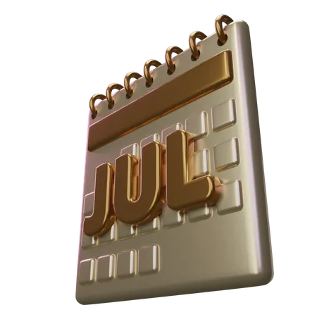 July Month Calendar  3D Icon