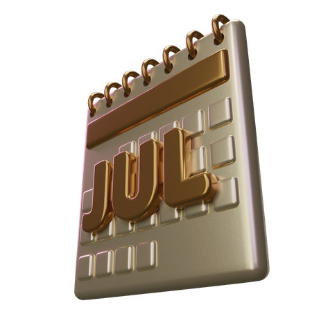 July Month Calendar  3D Icon
