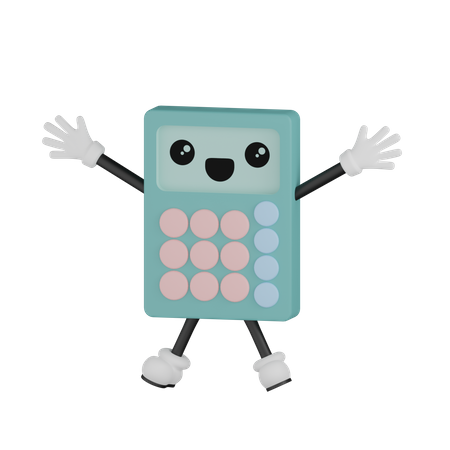 Jumping Calculator  3D Illustration