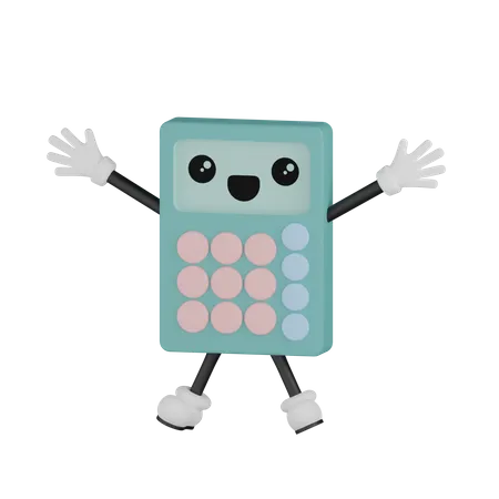 Jumping Calculator  3D Illustration