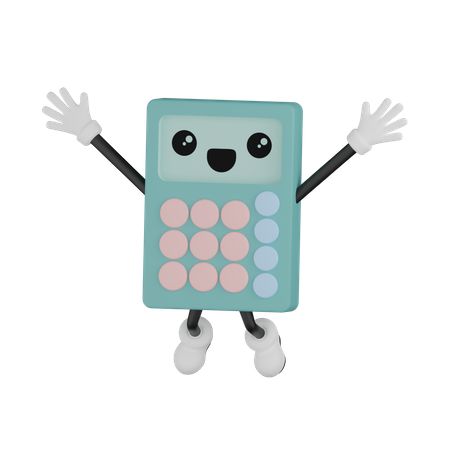 Jumping Calculator  3D Illustration