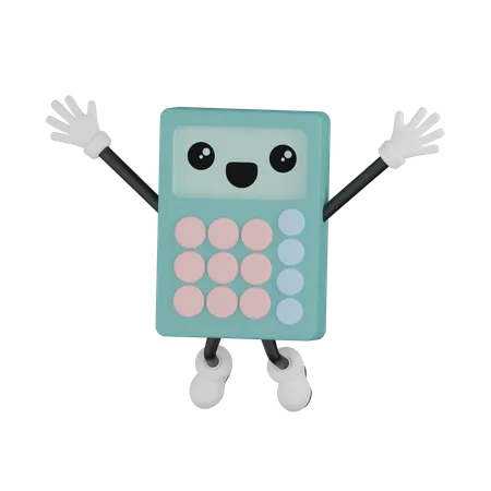 Jumping Calculator  3D Illustration