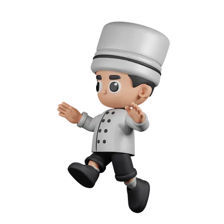 Jumping Chef  3D Illustration